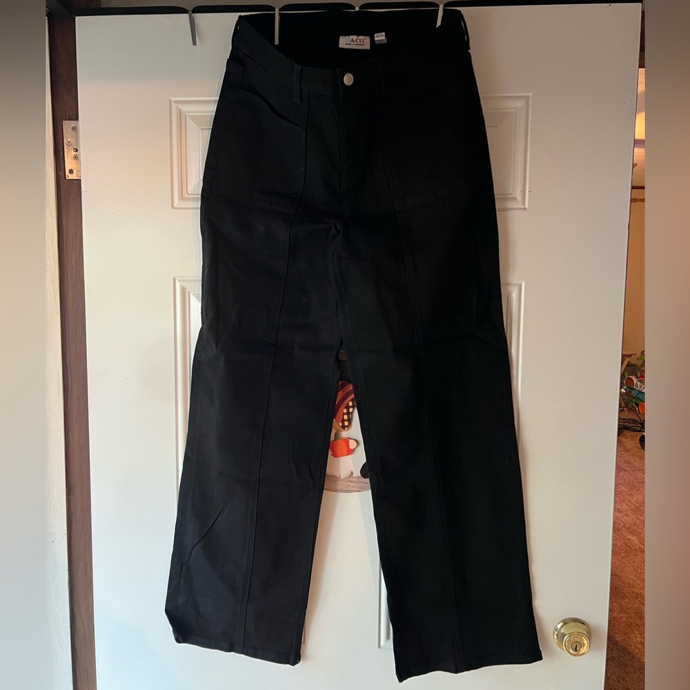 Denim&Co Black Straight Leg Jeans